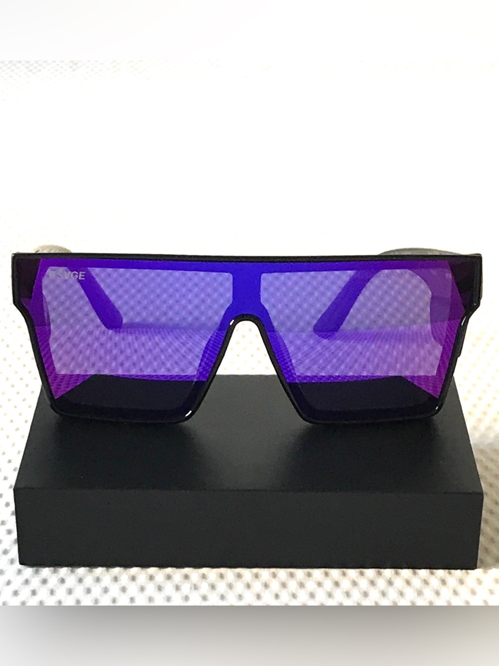 TWO SVGE Icon Safety Midnight Sunglasses ANSI Z87+ Purple Mirror